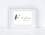 Personalised Christmas At No Gold Acorn Winter Christmas Seasonal Wall Home Decor Print
