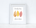 Crunchy Leaves Autumn Breeze Watercolour Leaves Autumn Seasonal Wall Home Decor Print