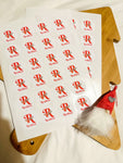 Sheet Of 24 Personalised Name Initial Santa Sleigh Christmas Present Stickers Gift Labels Christmas stickers