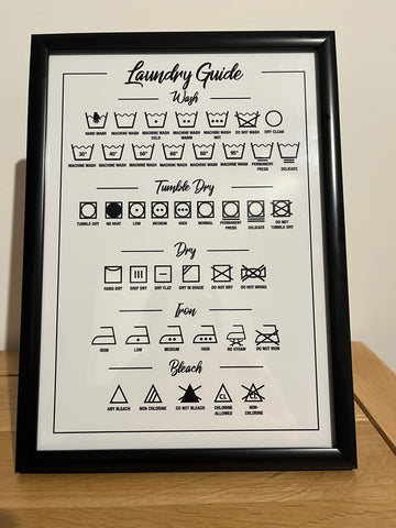 Laundry Guide Simple Wall Decor Print