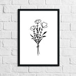 Flower 3 Simple Line Work Bedroom Home Wall Decor Print