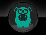 Adorable Hippo Fuel Cap Car Sticker