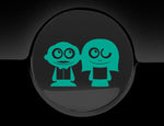 Adorable Parents Fuel Cap Car Sticker