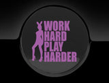 Work Hard Play Harder Fuel Cap Cover Car Sticker