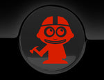 Adorable Construction Worker Fuel Cap Car Sticker