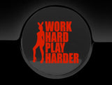 Work Hard Play Harder Fuel Cap Cover Car Sticker