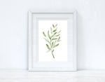 Greens Watercolour Leaves 3 Bedroom Home Wall Decor Print