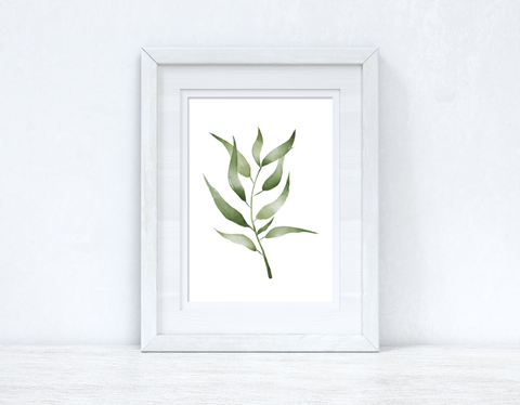 Greens Watercolour Leaves 4 Bedroom Home Wall Decor Print