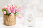 Happy Easter Bunny Egg Wreath Spring Easter Seasonal Wall Home Decor Print