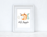 Hello Pumpkin Watercolour Pumpkin Trio Autumn 2021 Seasonal Wall Home Decor Print