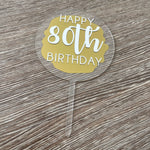 Personalised Wording 10cm Circle Acrylic Birthday Baby Shower Christening Wedding Pet Birthday Cake Topper
