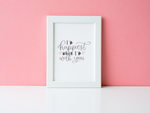 I'm Happiest When I'm With You Valentine's Day Home Wall Decor Print