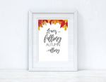 Leaves Are Falling Leaf Border Autumn Seasonal Wall Home Decor Print
