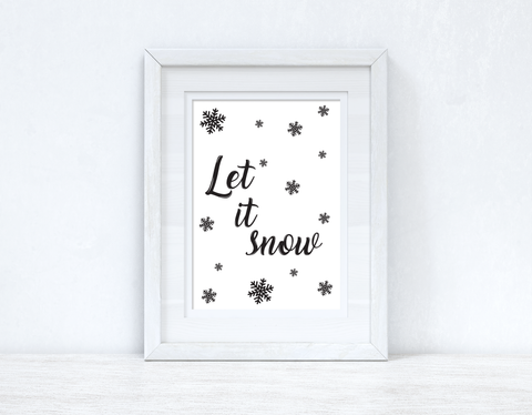 Let It Snow Christmas Seasonal Wall Home Decor Print