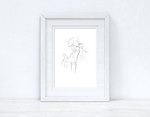 Line Work Woman Shopping Simple Home Bedroom Dressing Room Wall Decor Print