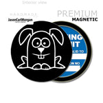Cartoon Rabbit 90mm Magnetic Parking Permit Windscreen Disc Holder