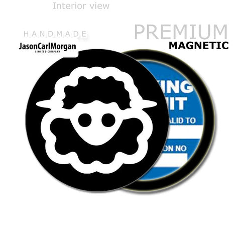 Cartoon Sheep 90mm Magnetic Parking Permit Windscreen Disc Holder