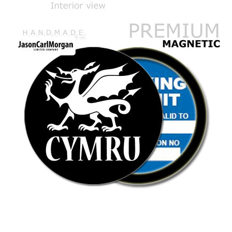 Cymru 90mm Magnetic Parking Permit Windscreen Disc Holder