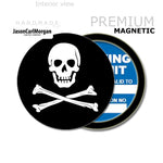 Skull & Crossbones 90mm Magnetic Parking Permit Windscreen Disc Holder