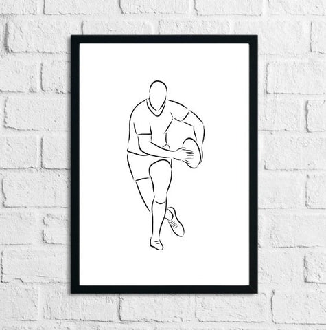 Rugby Player Running with Ball Sport Home Decor Print