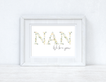 Nan We Love You Spring Letters Mothers Day Spring Seasonal Wall Home Decor Print