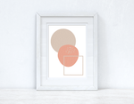 Peach Pink & Beige Abstract 4 Colour Shapes Home Wall Decor Print