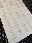 Kitchen Spices & Seasonings Waterproof White Sticker Bundle Fine Font - 3.5cm x 3.5cm / 35 Labels