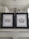 King & Queen Crown Couple Black Set Of 2 Bedroom Prints
