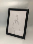 Middle Finger Hand Humorous Funny Bathroom Wall Decor Print