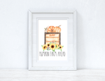 Pumpkin Farm Ahead Autumn Seasonal Wall Home Decor Print