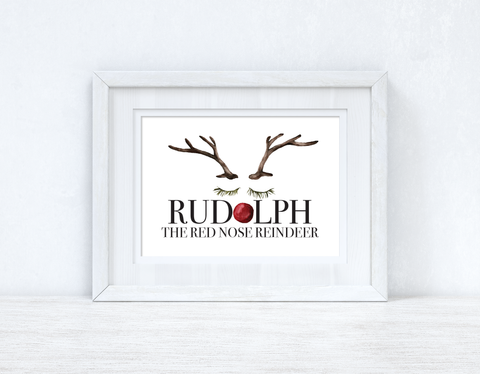 Rudolph The Red Nose Reindeer Christmas Seasonal Winter Wall Home Decor Print