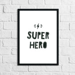 Scandinavian Super Hero Children's Nursery Bedroom Wall Decor Print