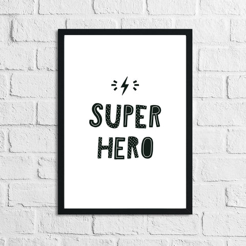 Scandinavian Super Hero Children's Nursery Bedroom Wall Decor Print