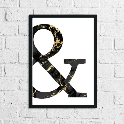 Single Ampersand Gold Black & Simple Home Wall Decor Print