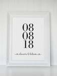 Anniversary Date With Names Valentine's Day Home Wall Decor Print
