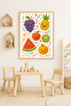 Watercolour 6 Happy Fruits Nursery Children's Room Wall Decor Print