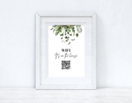 Personalised Wifi It's On The House Greenery Wifi QR Scan Home Wall Decor Print