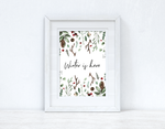 Winter is here Full Border Winter Christmas Seasonal Wall Home Decor Print