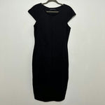 M&S Dress Ladies Black Bodycon Size 12 Viscose Knee Length