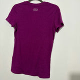 Under Armour Purple Cotton Blend T-Shirt Size S Small Short Sleeve V-Neck