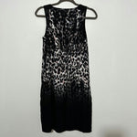 Mint Velvet Ladies Black A-Line Dress Size 8 Animal Print Knee Length Sleeveless