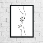 Adams Touching Hands Line Work Wall Decor Print