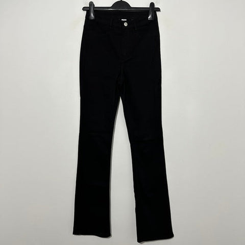 H&M Ladies Jeans Straight Black Size EU 34 Cotton Blend UK Size 6