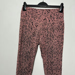 Reebok Ladies Activewear Leggings Ankle Pink Size M Medium Polyester Black Speed