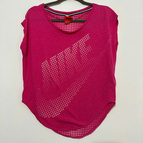 Nike Pink Activewear Top T-Shirt XS Polyester Short Sleeve Workout Vest