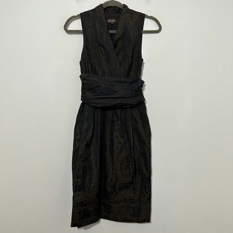 Phase Eight Black Wrap Dress Size 8 Acetate Knee Length