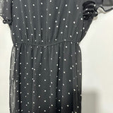 Dorothy Perkins Ladies Dress Fit & Flare  Black Size 18 Polyester   Midi  Dotted
