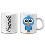 Adorable Blue Bird Personalised Your Name Gift Mug