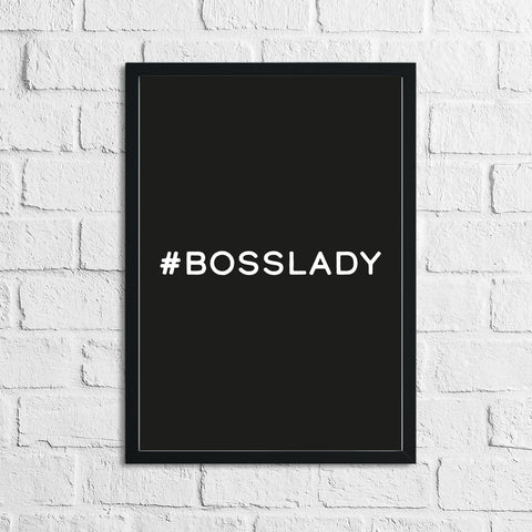 BOSSLADY Boss Black Background Inspirational Simple Wall Home Decor Print