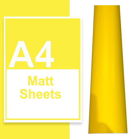A4 A3 A2 Matte Vinyl Sheets Bright Yellow